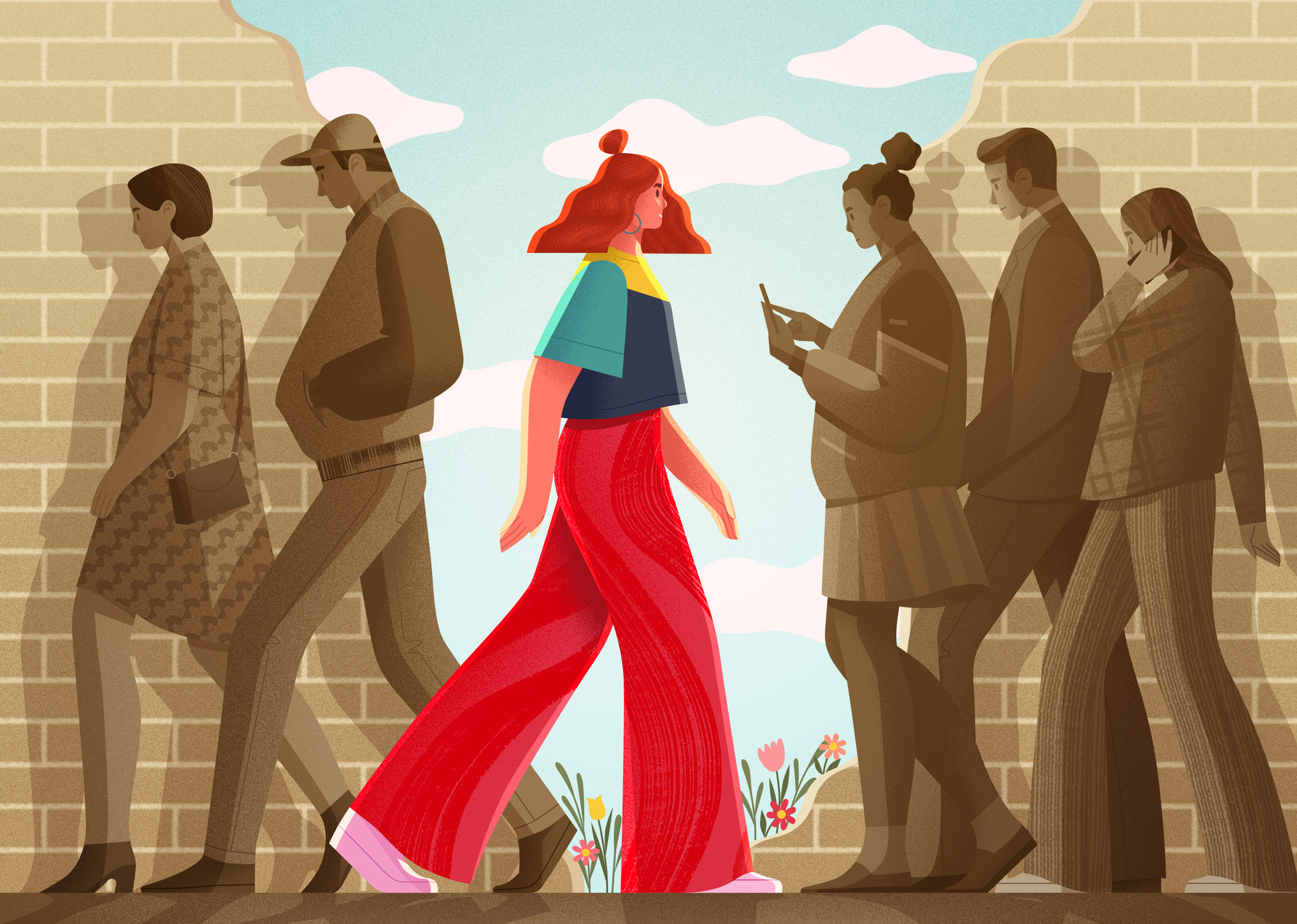 Illustration for Breathe Magazine, for article 'Don't Be a Sheep'
